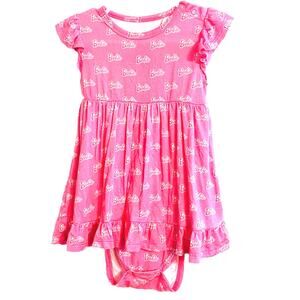 Posh Peanut Barbie Ruffled Cap Sleeve Swing Skirt Onesie 18/24 Months